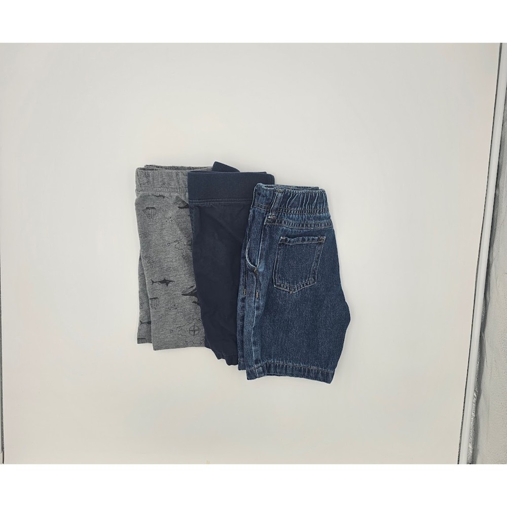 3-Gray Whale Design/Blue/Denim 365 Kids and Carter's Shorts- Size 4T